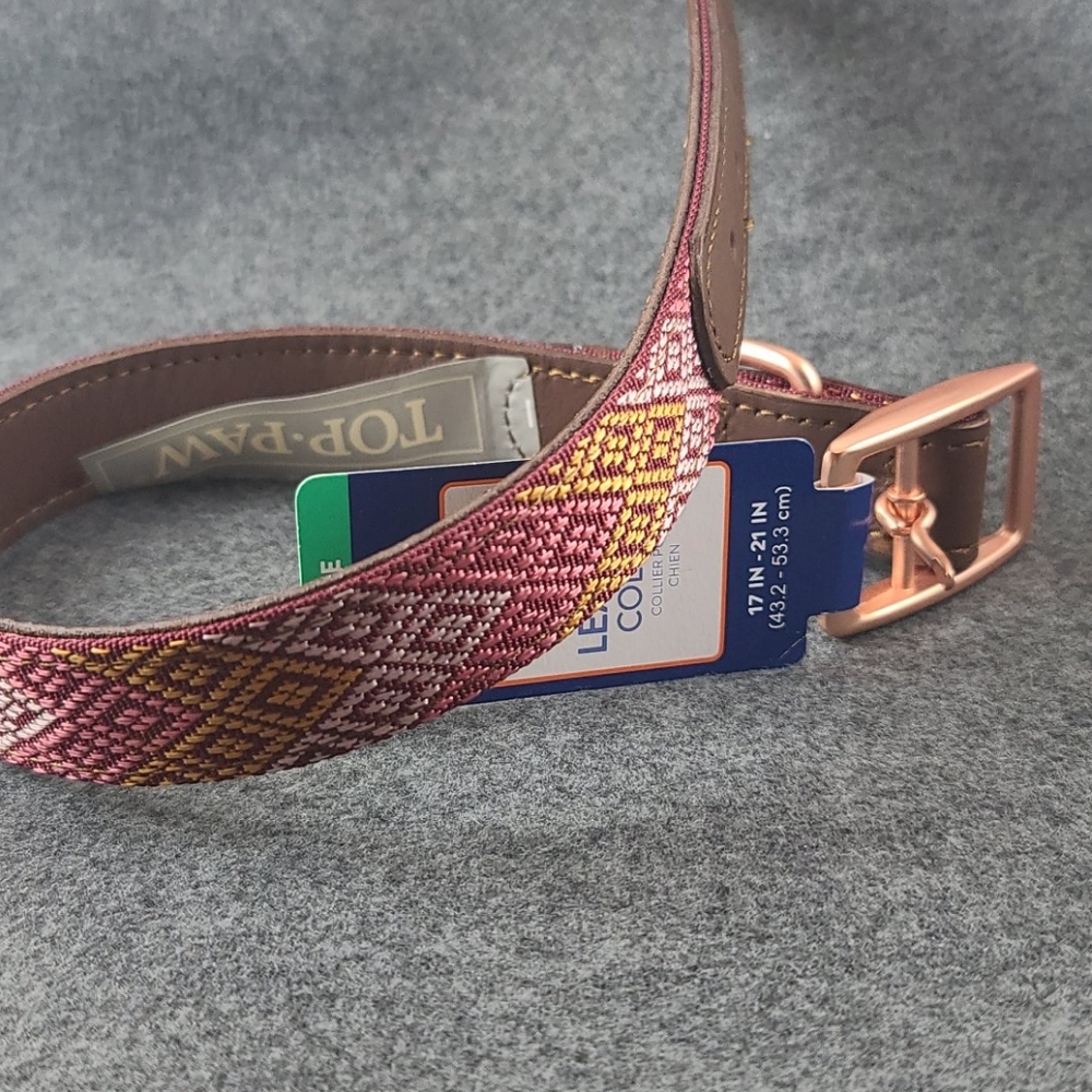 Top Paw woven leather collar